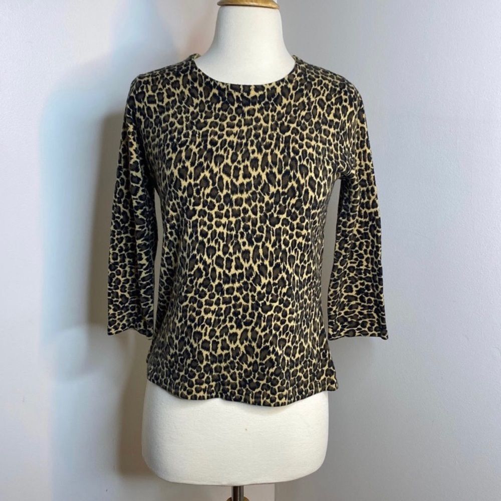 Croft & Barrow Leopard‎ Crewneck Sweater